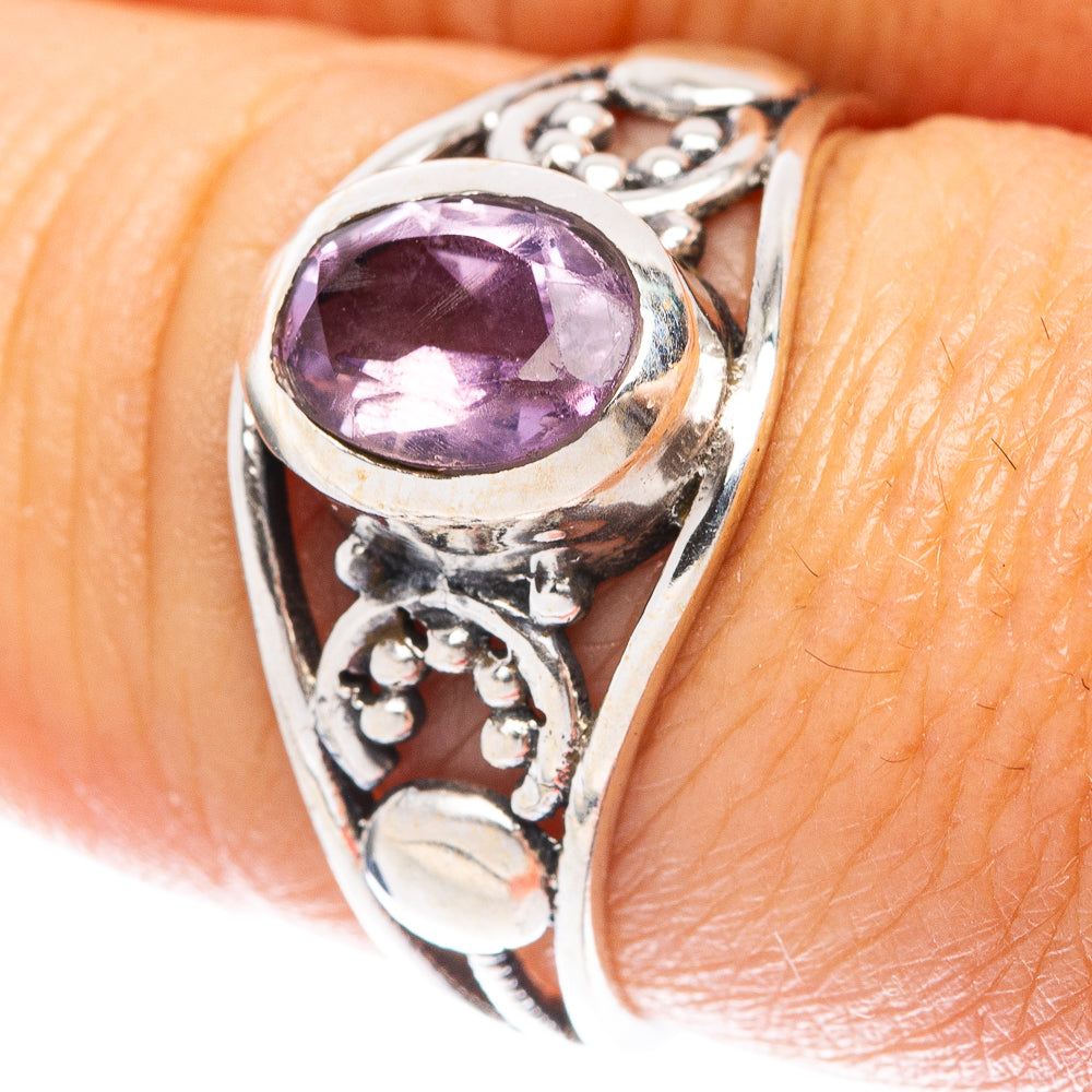 Faceted Amethyst Dainty Ring Size 7.5 (925 Sterling Silver) R5857
