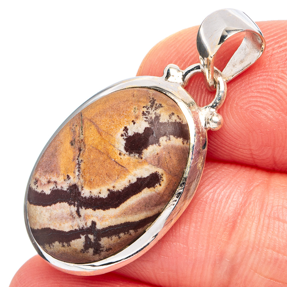 Sonora Dendritic Jasper Pendant 1 1/4" (.925 Sterling Silver)