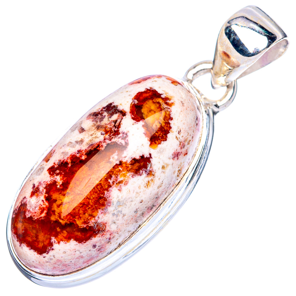 Rare Mexican Fire Opal Pendant 1 3/8" (925 Sterling Silver) P41713