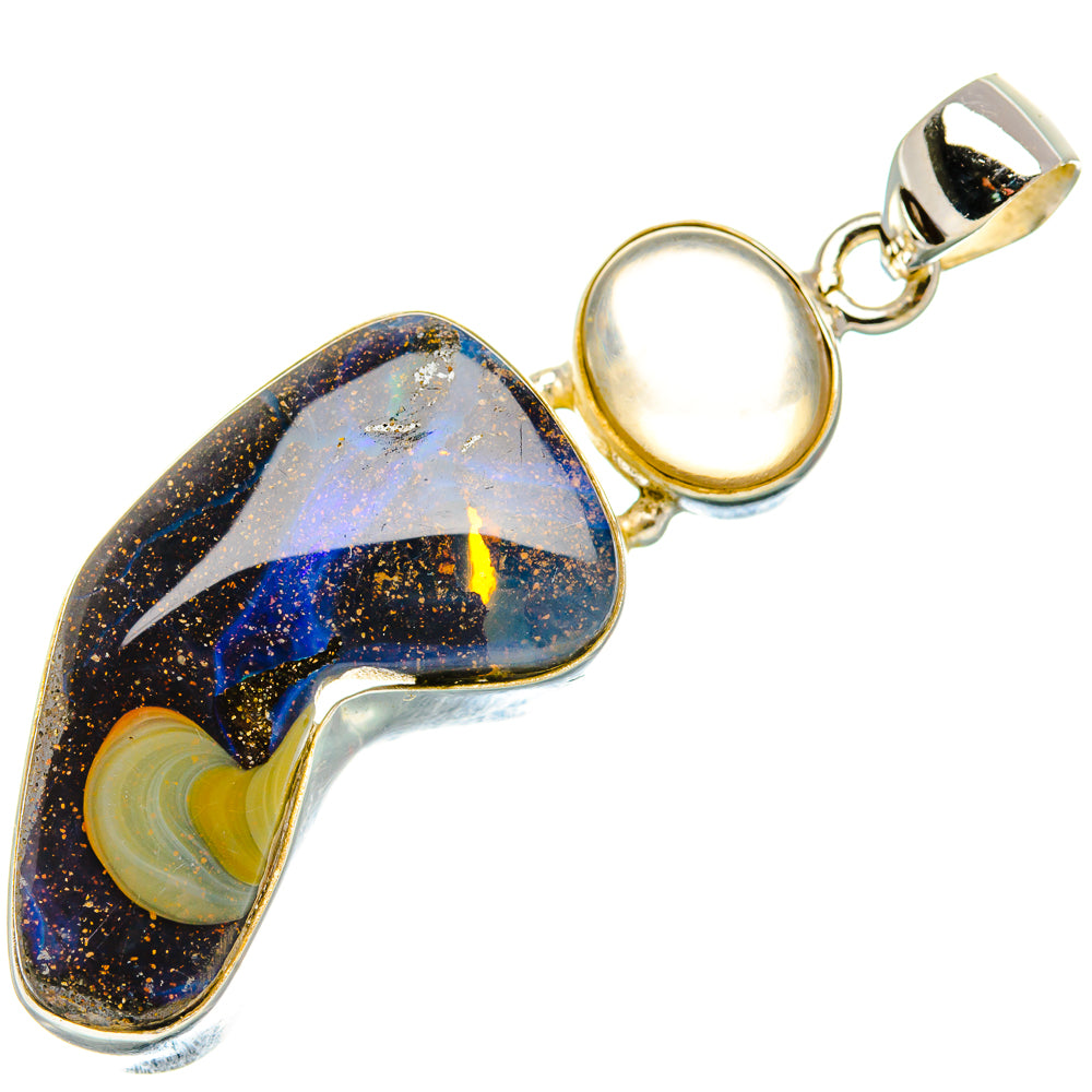 Boulder Opal, Citrine Pendant 2" (925 Sterling Silver) PD37992