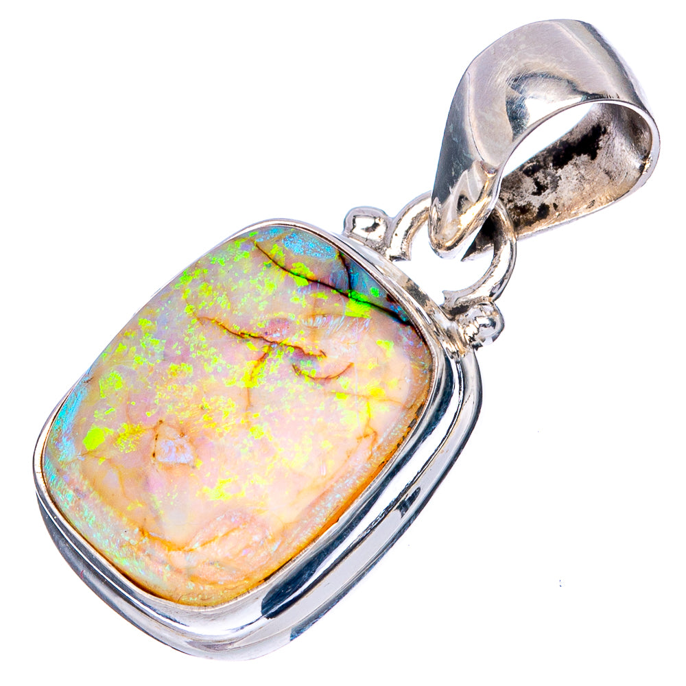 Rare Sterling Opal Pendant 1 1/8" (925 Sterling Silver) P42912