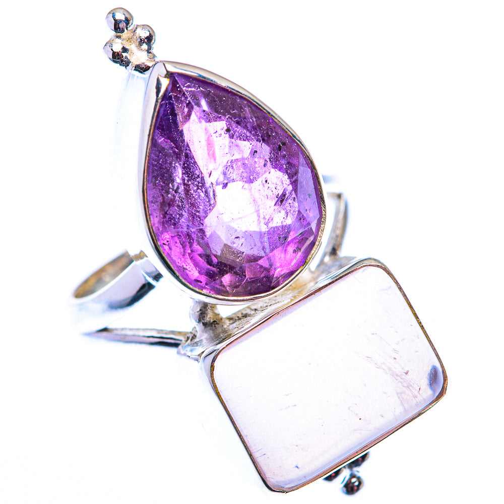 Large Rose Quartz, Amethyst Ring Size 8.25 (925 Sterling Silver) RING140265