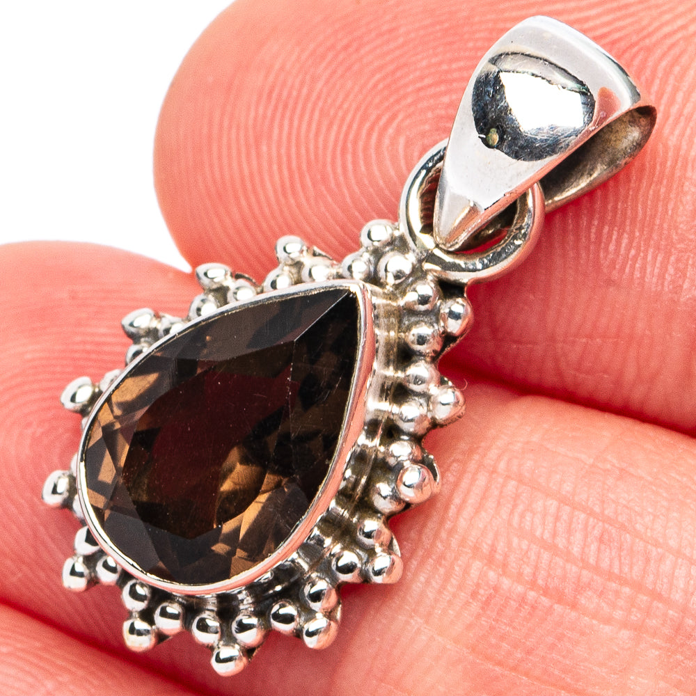 Smoky Quartz Pendant 1 1/8" (925 Sterling Silver) P45457