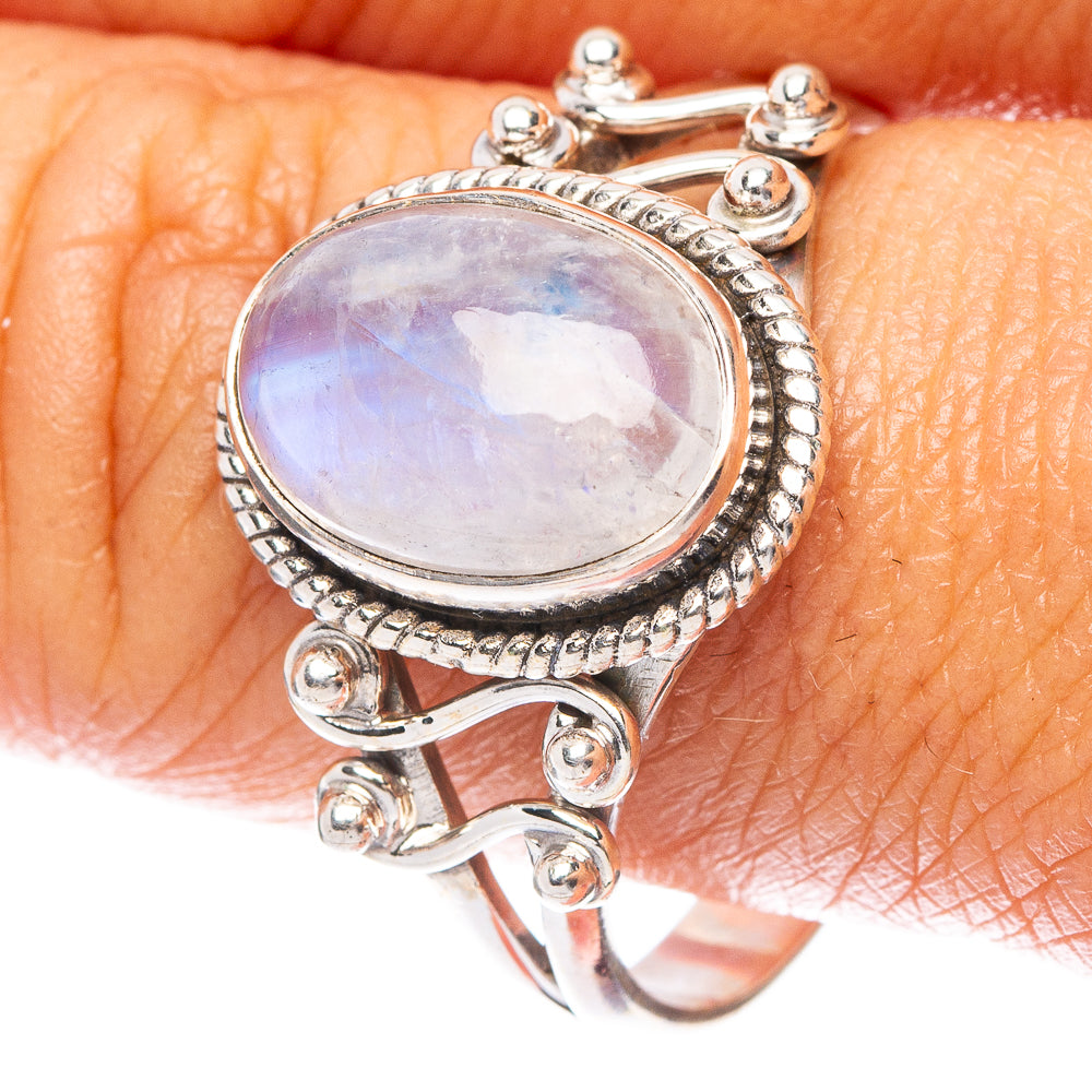 Rainbow Moonstone Ring Size 11.75 (925 Sterling Silver) R6933