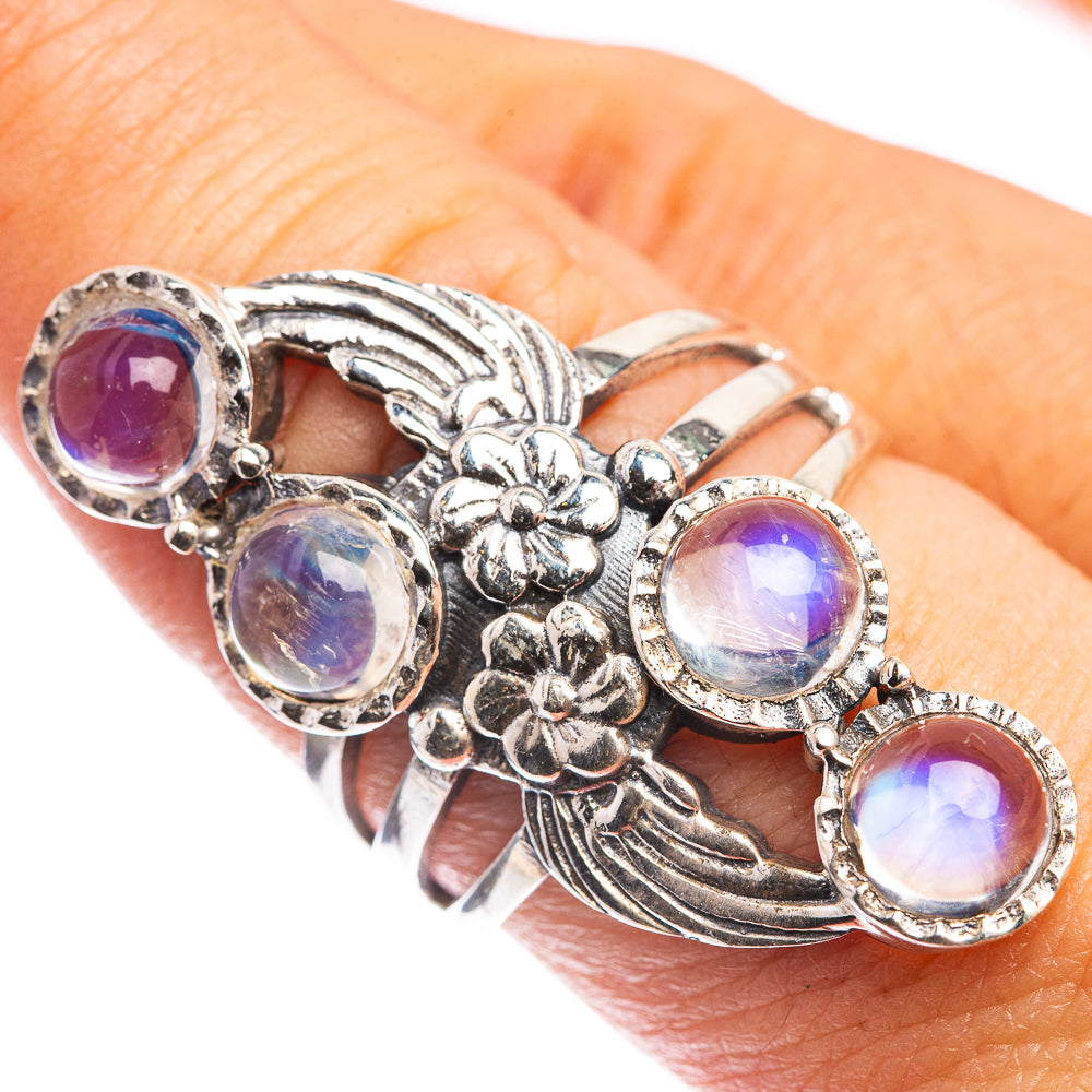 Rainbow Moonstone Ring Size 7.75 (925 Sterling Silver) RING143311