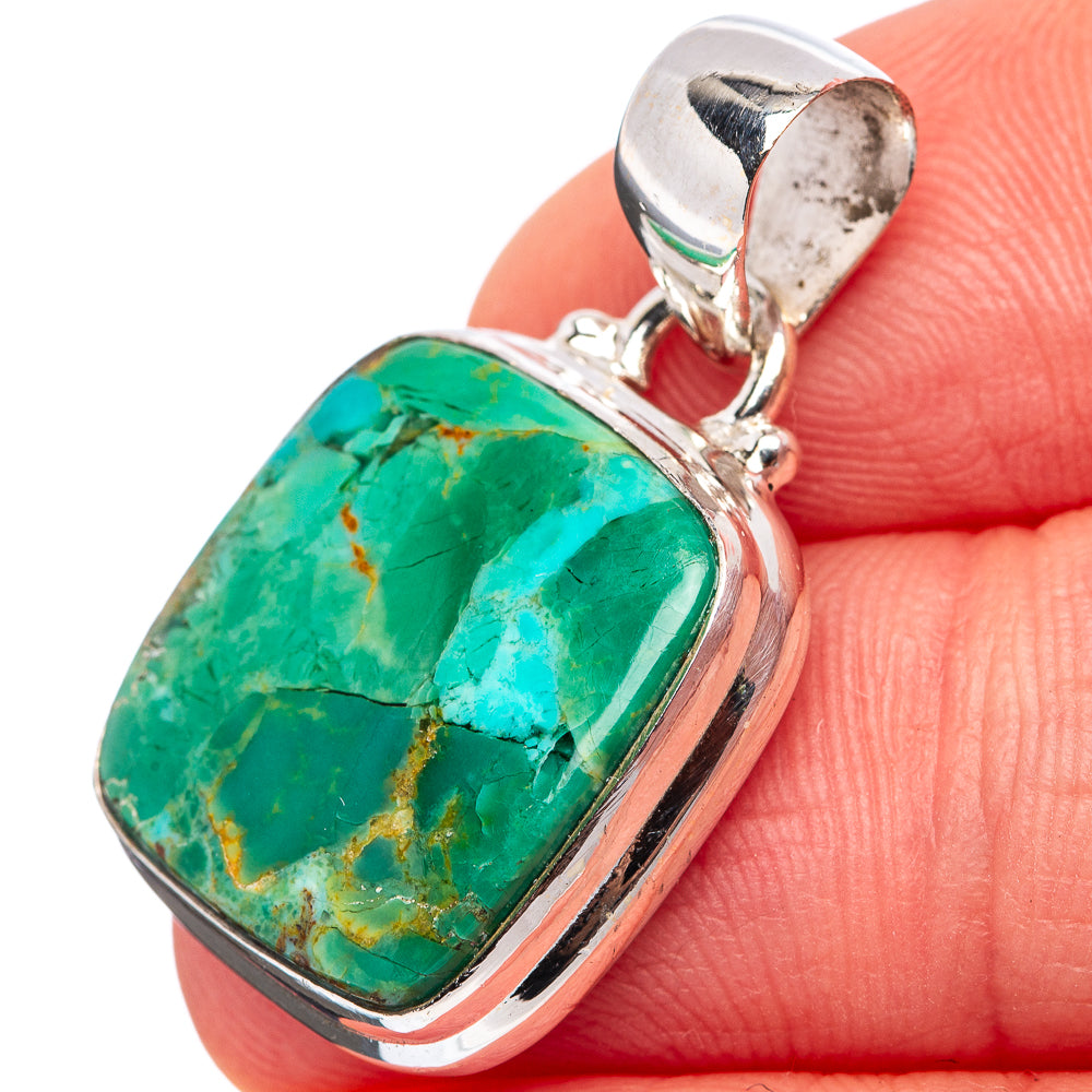 Mohave Turquoise Pendant 1 1/8" (.925 Sterling Silver)