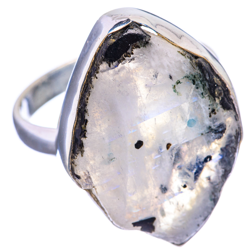 Raw Rainbow Moonstone Ring Size 10.5 (925 Sterling Silver) R142136