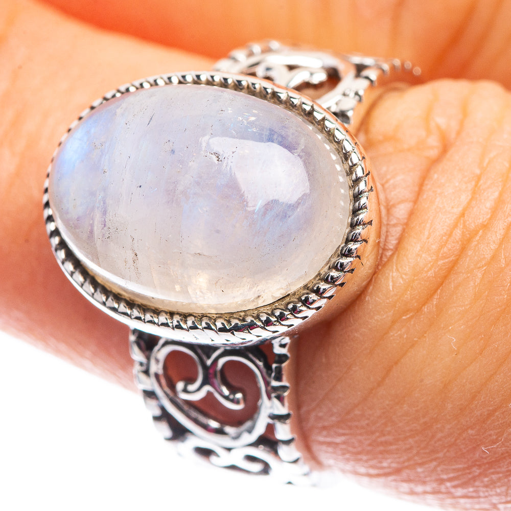Rainbow Moonstone Dainty Ring Size 7 (925 Sterling Silver) R142561