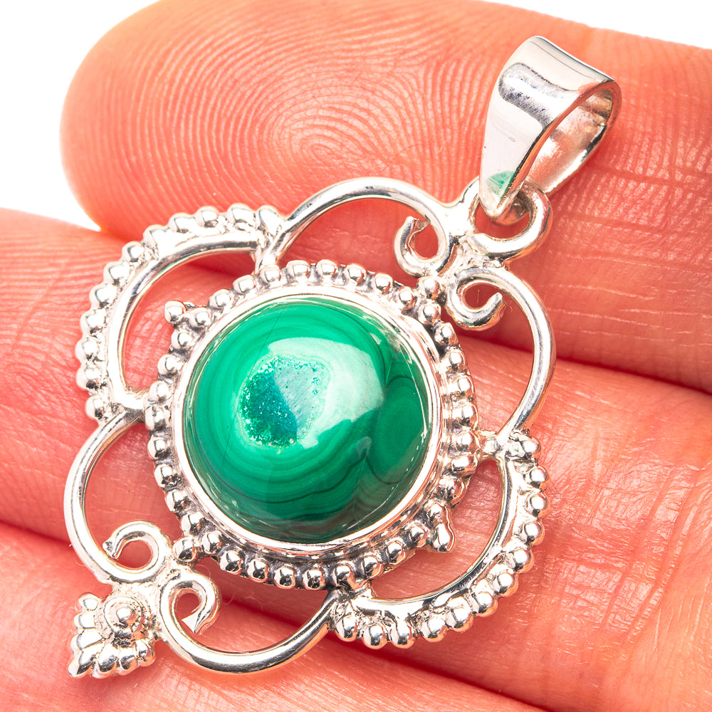 Premium Signature Malachite Pendant 1 1/2" (925 Sterling Silver) P38751
