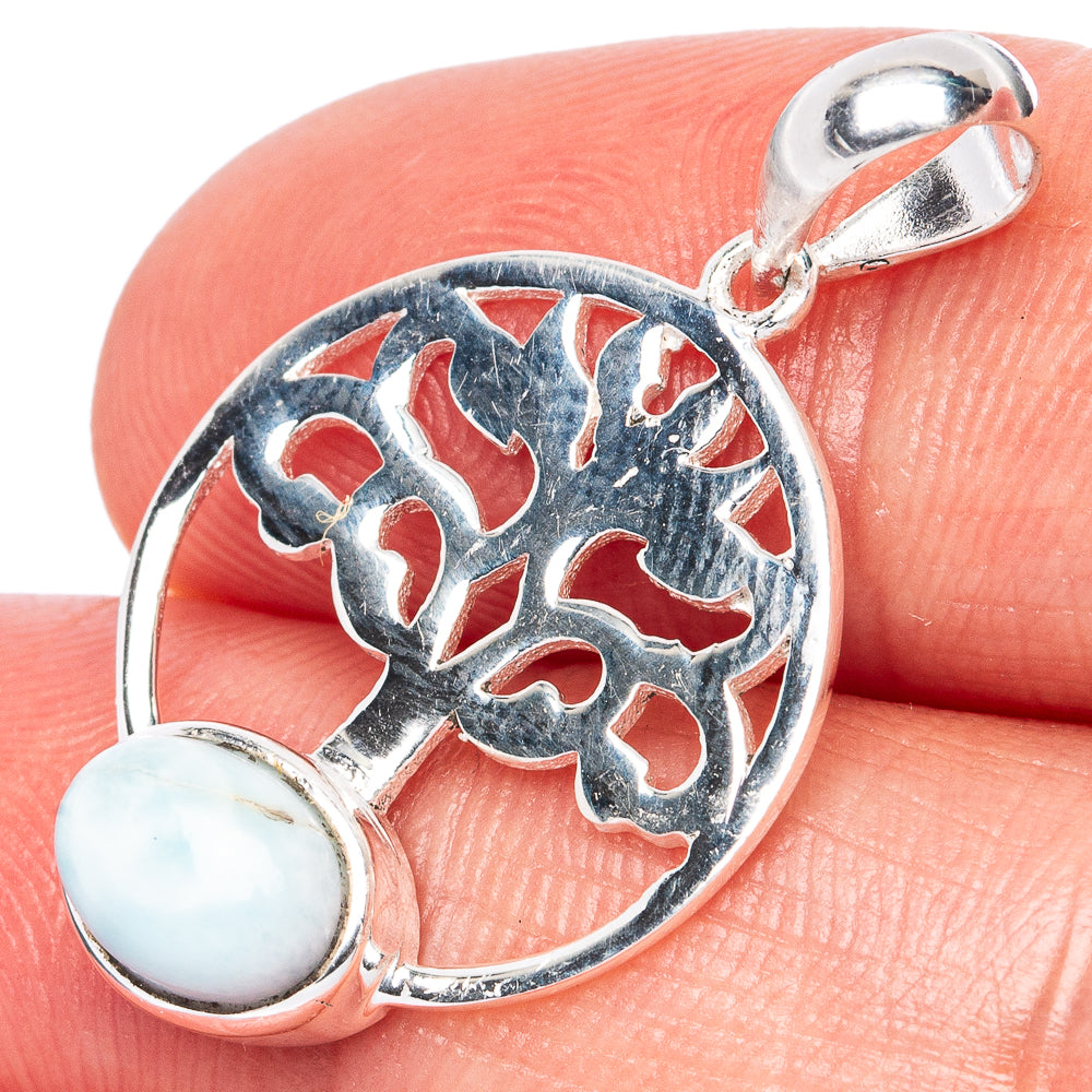 Larimar Dainty Pendants 1 1/8" (925 Sterling Silver) P42239