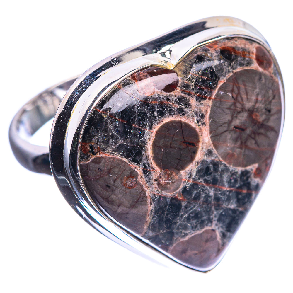Large Poppy Jasper 925 Sterling Silver Ring Size 6.75