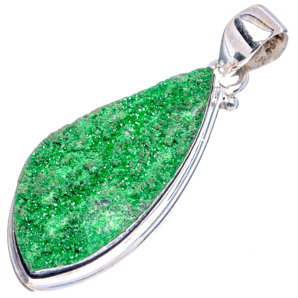 Uvarovite Garnet Pendant 1 5/8" (.925 Sterling Silver)