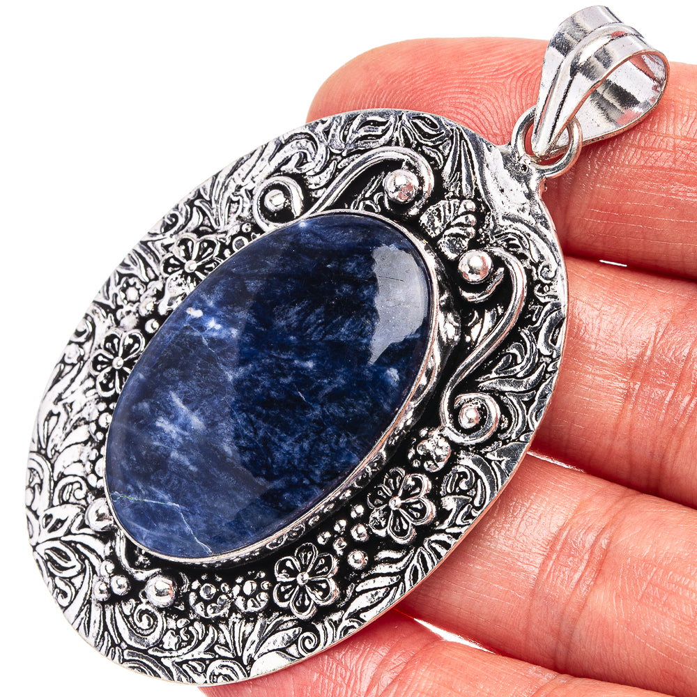 Sodalite Pendant 2 5/8" (German Silver)
