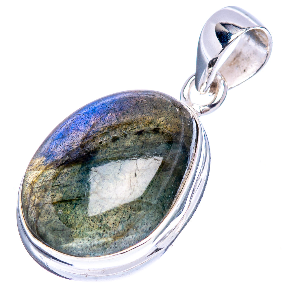 Labradorite Pendant 1 1/4" (.925 Sterling Silver)