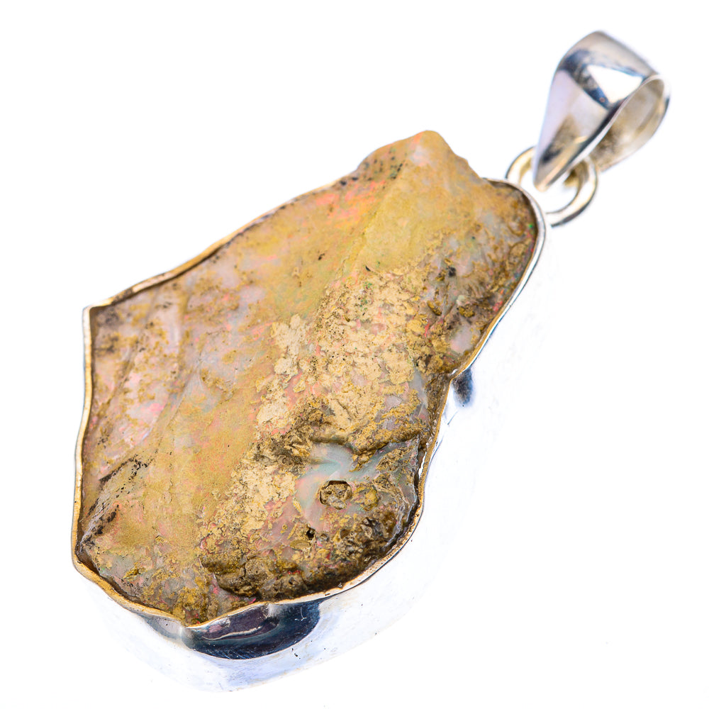 Raw Ethiopian Opal Pendant 1 3/4" (925 Sterling Silver) PD38541