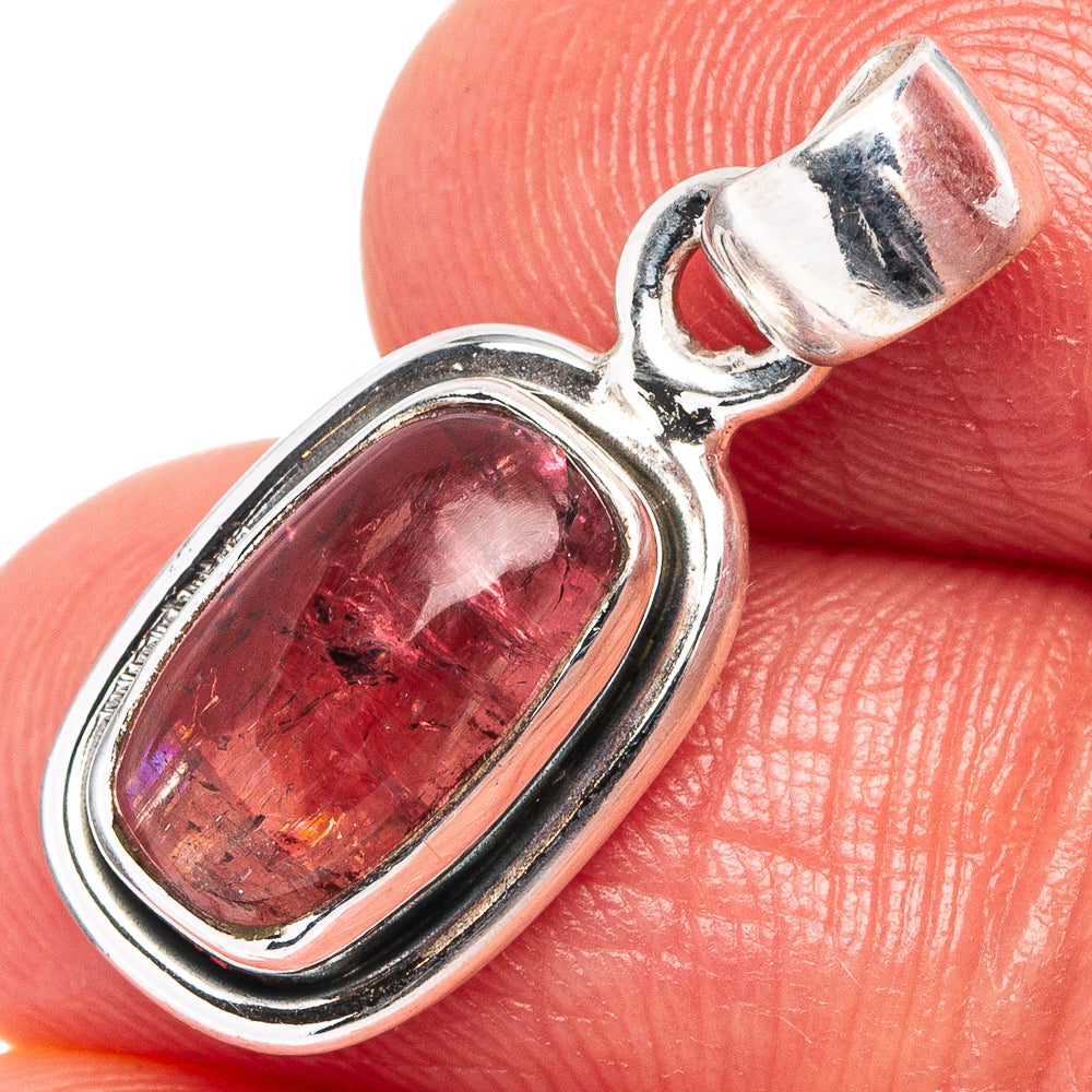 Rare Pink Tourmaline Pendant 1" (.925 Sterling Silver)