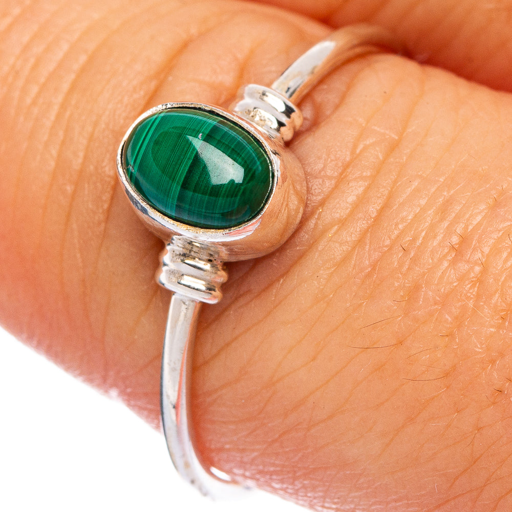 Malachite Dainty Ring Size 8.5 (925 Sterling Silver) R145683
