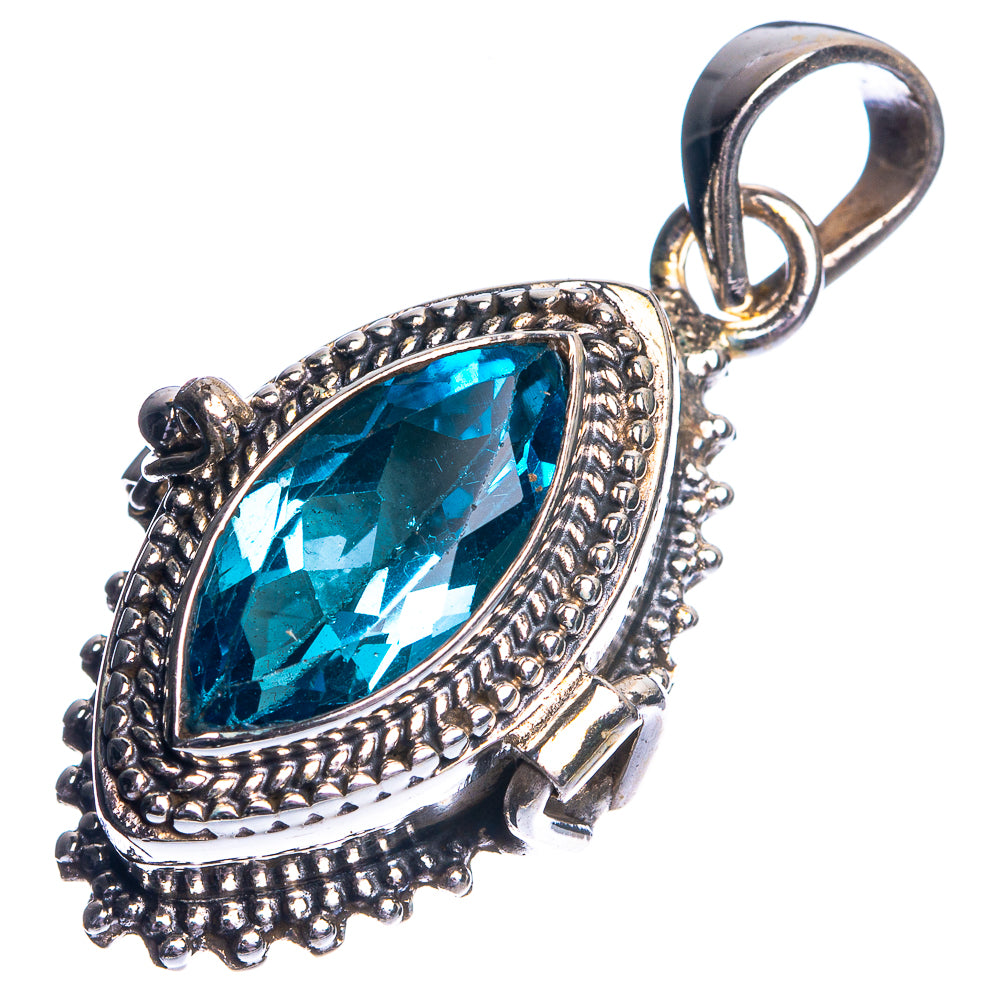 Poison London Blue Topaz Pendant 1 1/2" (925 Sterling Silver) P39112