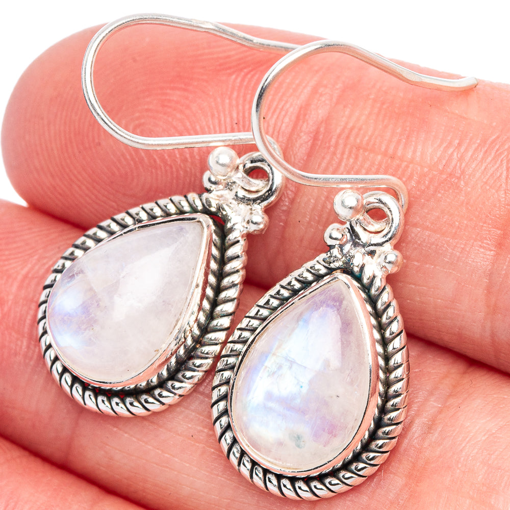 Rainbow Moonstone Earrings 1 1/4" (925 Sterling Silver) E433437