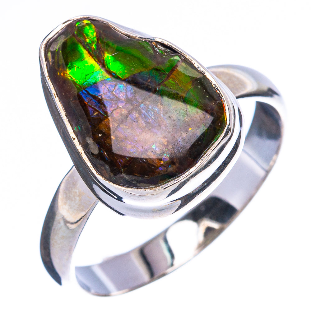 Rare Ammolite Ring Size 9 (925 Sterling Silver) R4964