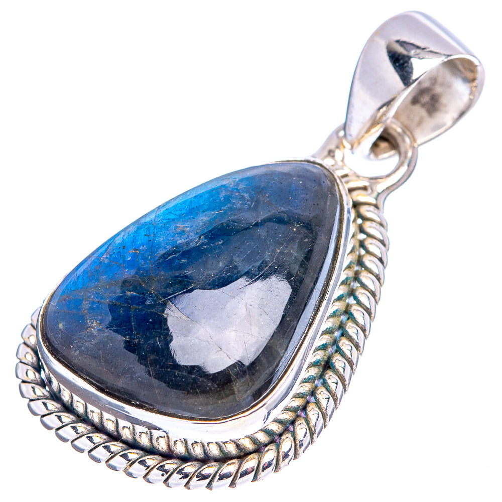 Labradorite Pendant 1 1/4" (.925 Sterling Silver)