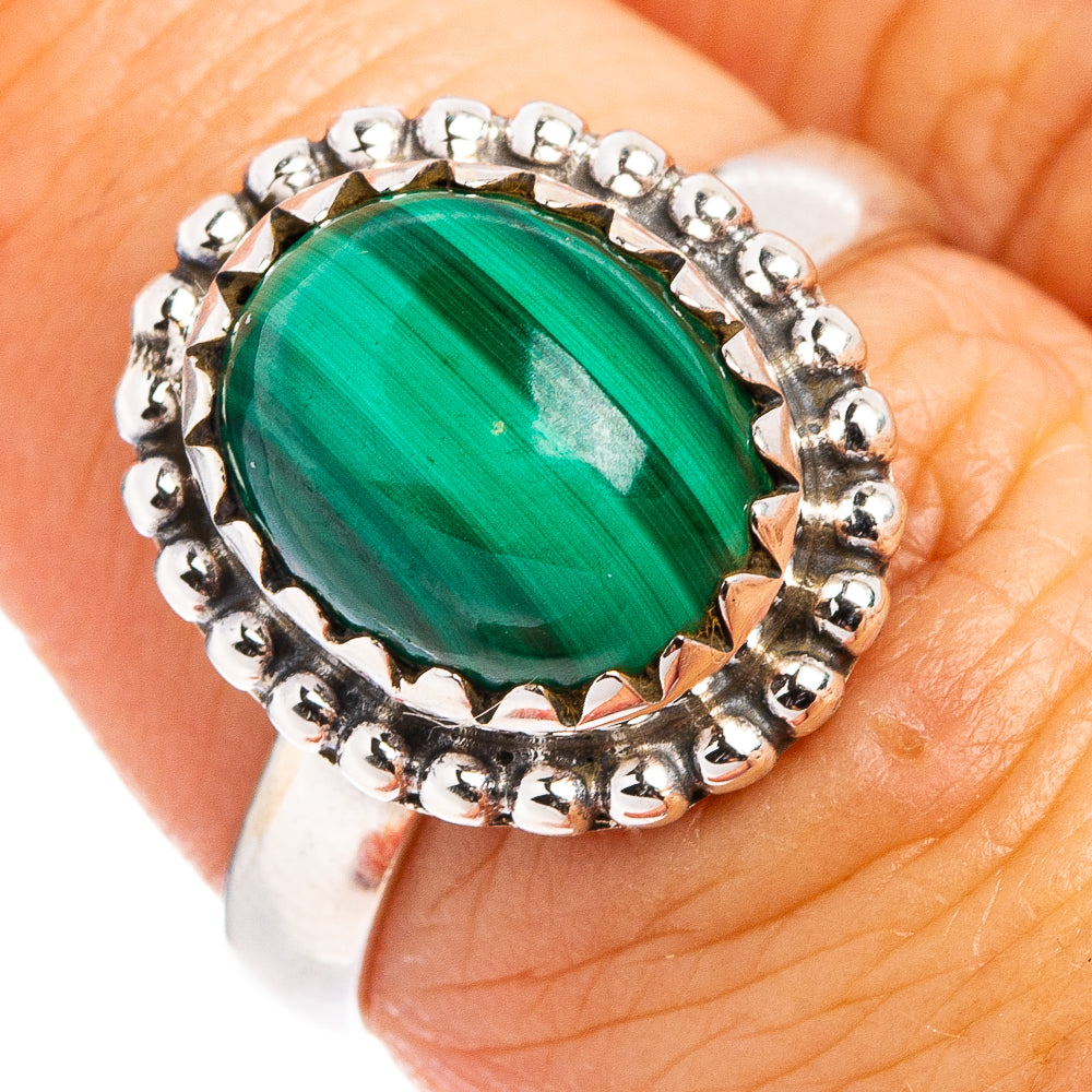 Malachite Ring Size 6 (.925 Sterling Silver)