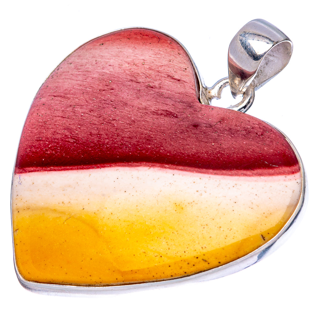 Mookaite Heart Pendant 1 1/2" (925 Sterling Silver) P42170