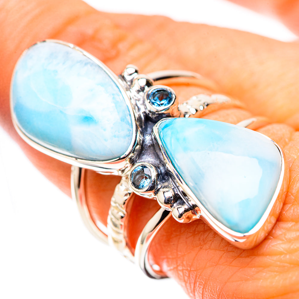 Signature Large Larimar, Blue Topaz Ring Size 8.75 (925 Sterling Silver) RING138159