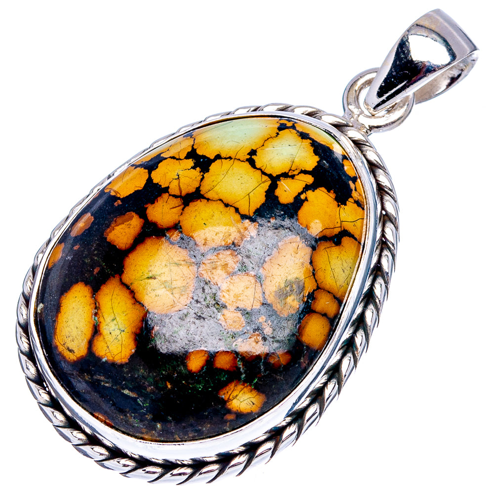 Premium Tibetan Turquoise Pendant 1 5/8" (.925 Sterling Silver)