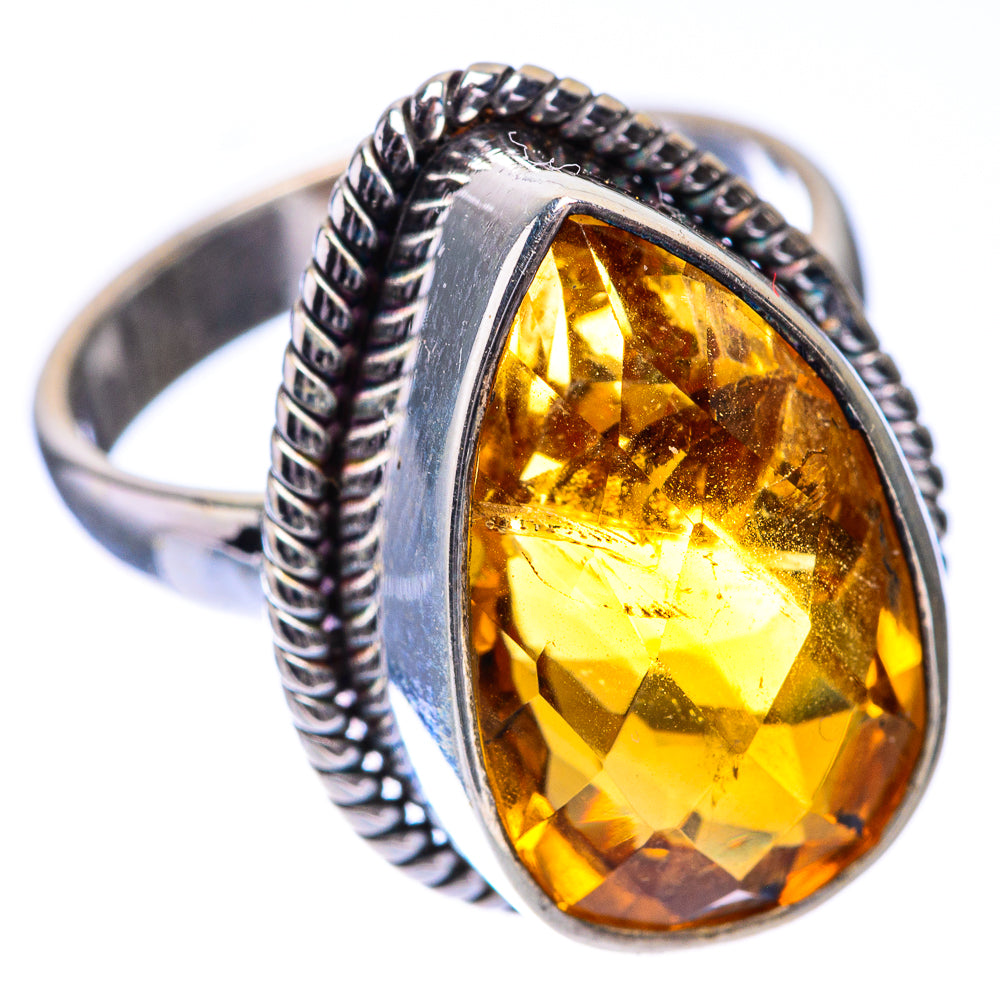 Faceted Citrine Ring Size 5.75 (925 Sterling Silver) R140689