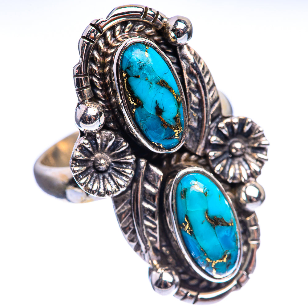 Blue Copper Composite Turquoise Ring Size 6 (925 Sterling Silver) R142924