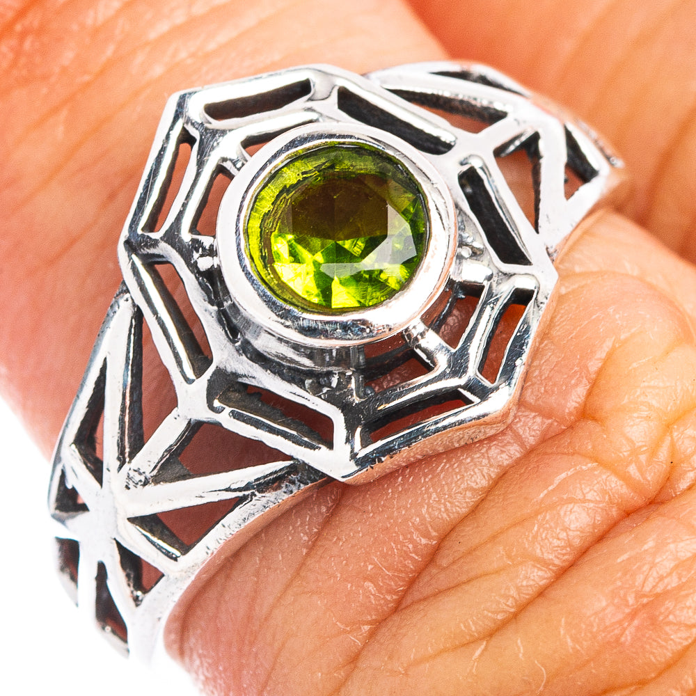 Peridot Web Dainty Ring Size 6 (.925 Sterling Silver)