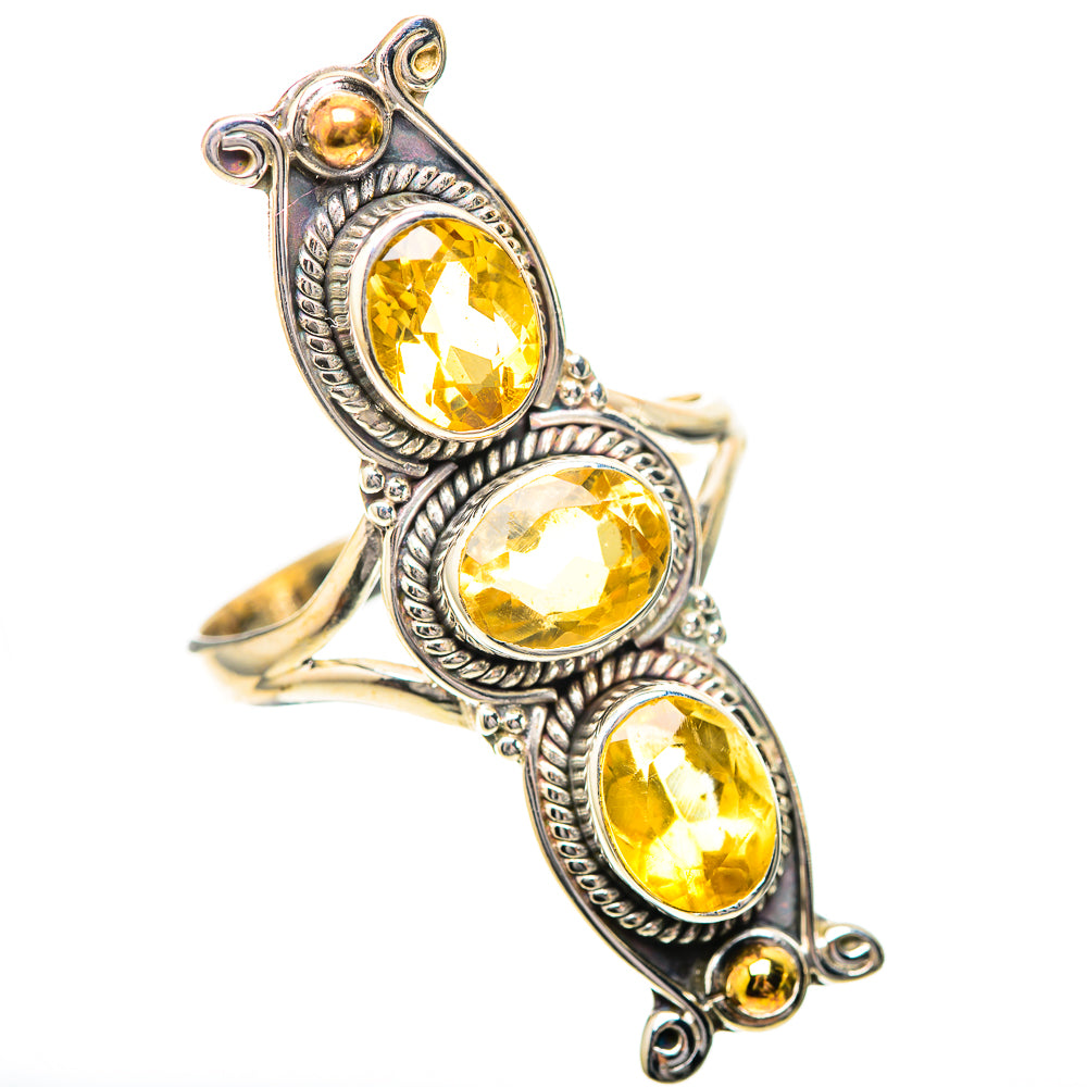 Large Faceted Citrine Ring Size 11 (925 Sterling Silver) RING139854