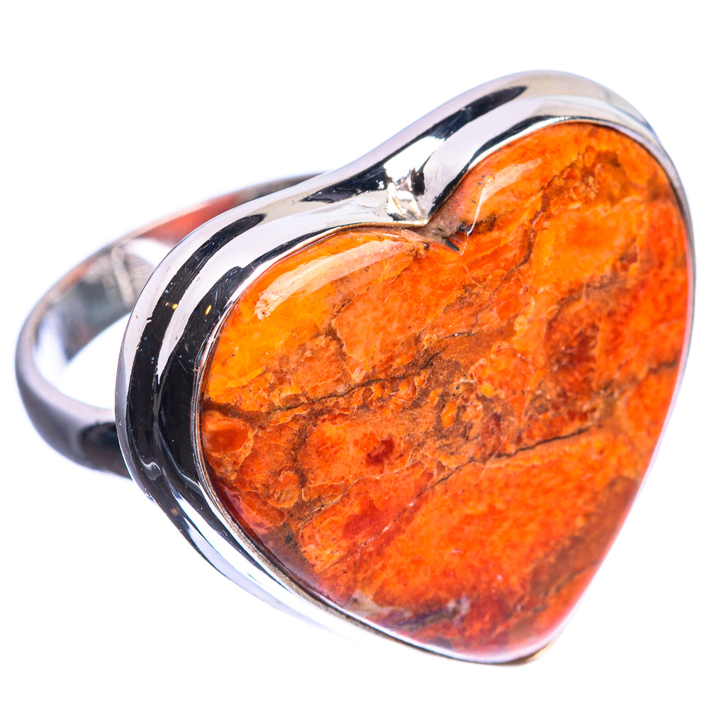 Large Sponge Coral 925 Sterling Silver Ring Size 7