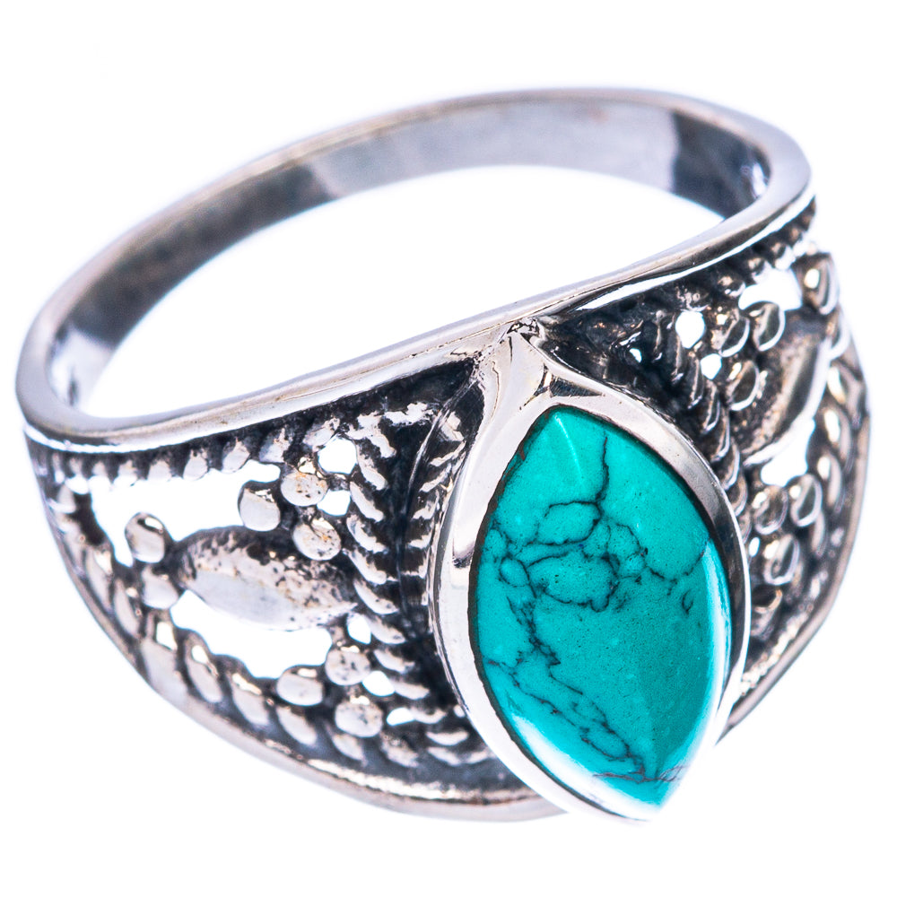 Tibetan Turquoise Dainty Ring Size 6.75 (925 Sterling Silver) R5960
