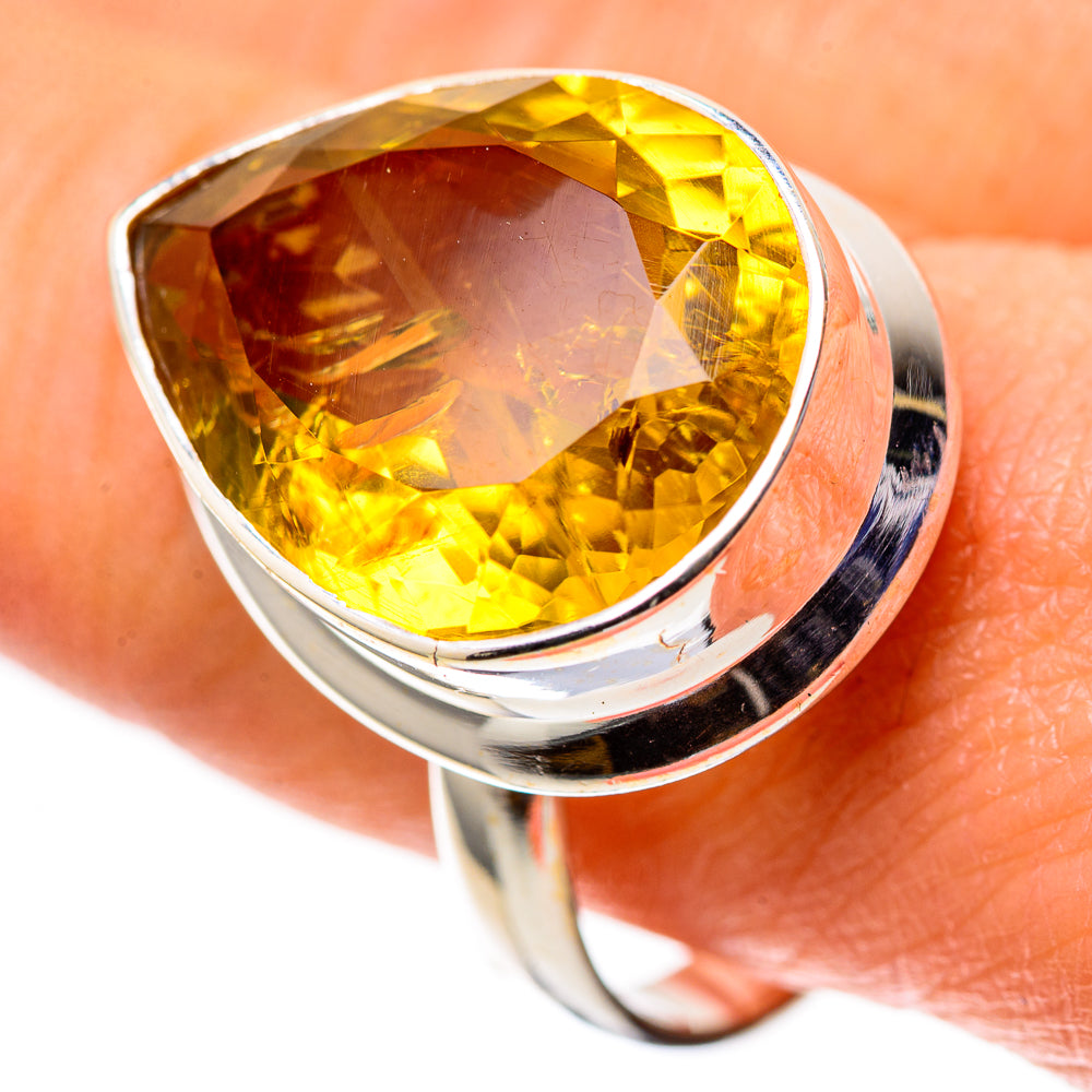 Large Faceted Citrine 925 Sterling Silver Ring Size 10 (925 Sterling Silver) RING139505