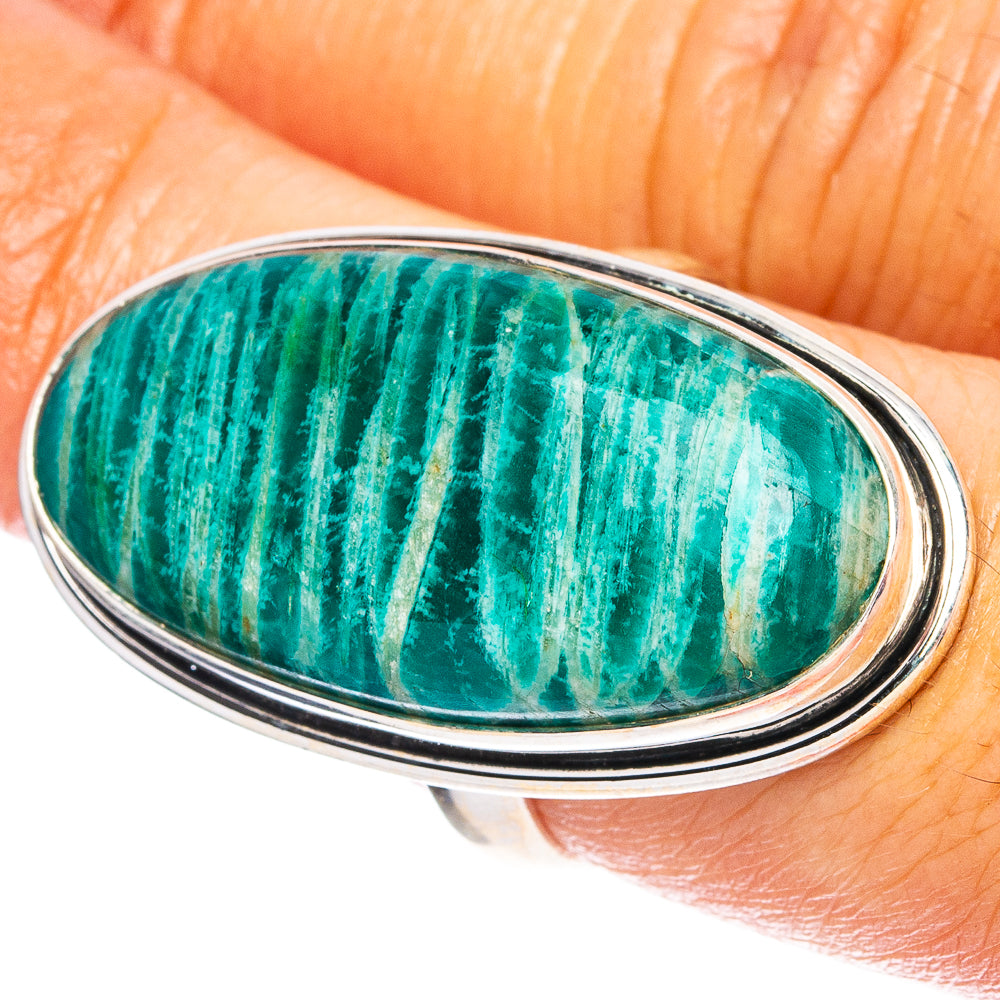 Large Amazonite 925 Sterling Silver Ring Size 7.25 (925 Sterling Silver) R6360