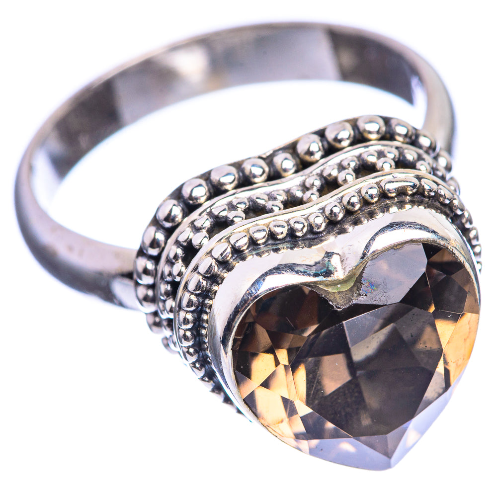 Smoky Quartz 925 Sterling Silver Ring Size 7