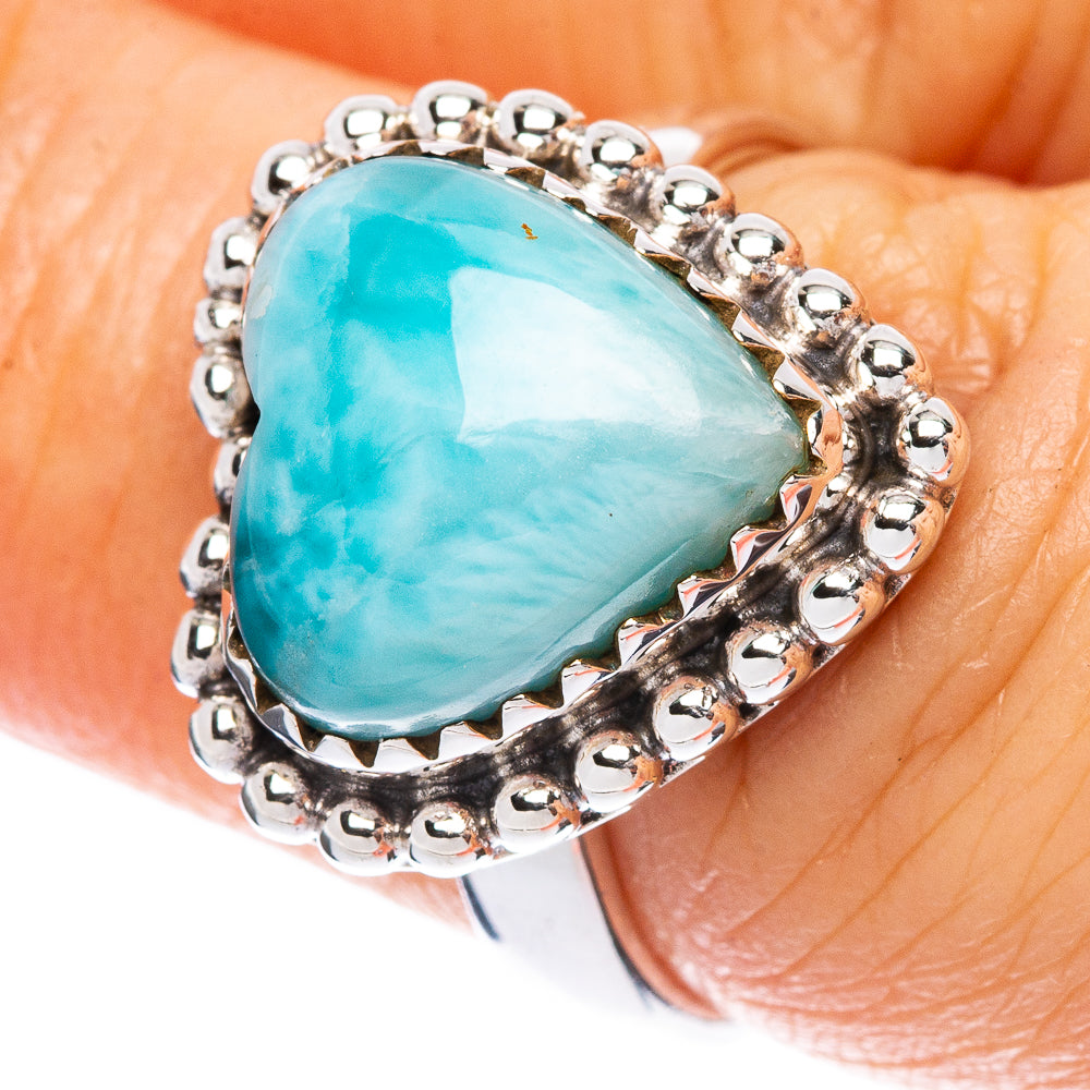 Larimar Heart Ring Size 6.75 (925 Sterling Silver) R2491