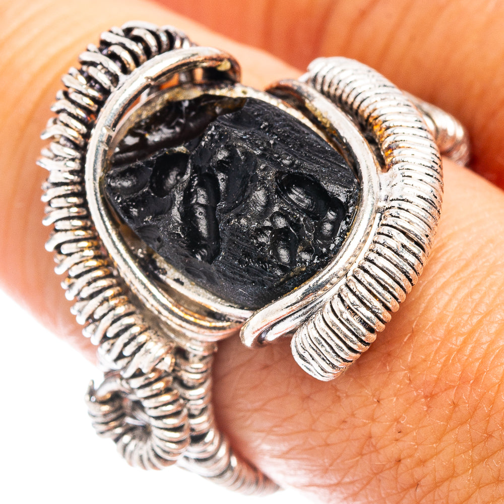 (Classic Series) Tektite Ring Size 8.25 (.925 Sterling Silver)