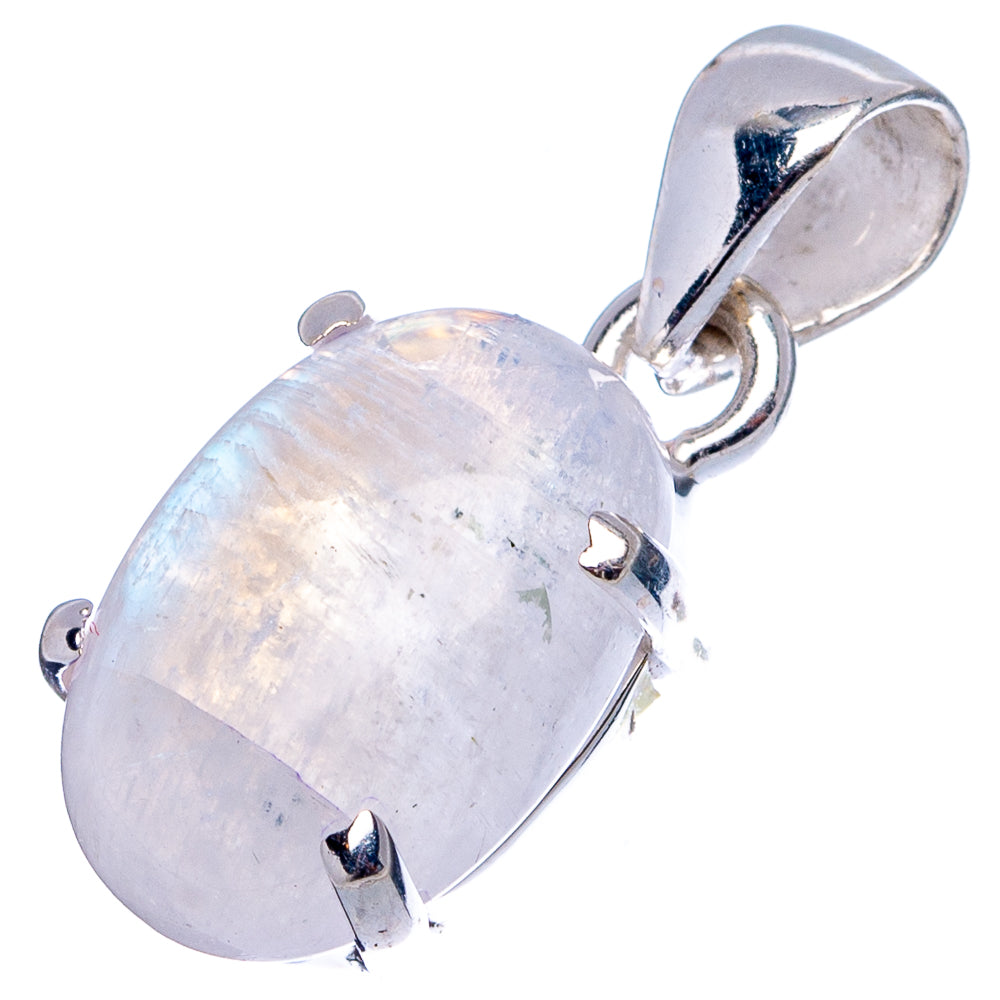 Rainbow Moonstone Dainty Pendant 1" (.925 Sterling Silver)