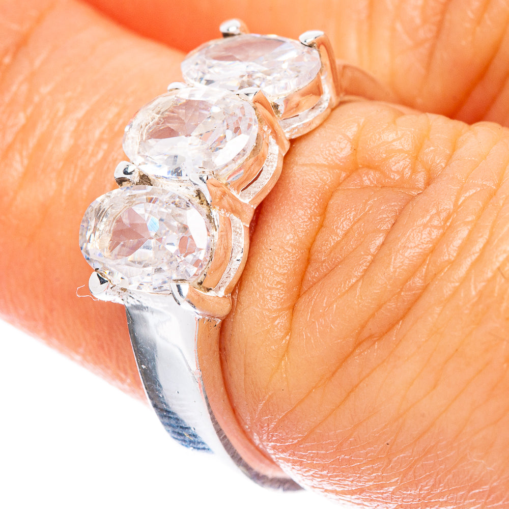 Rainbow Moonstone Dainty Ring Size 6.75 (925 Sterling Silver) R5177