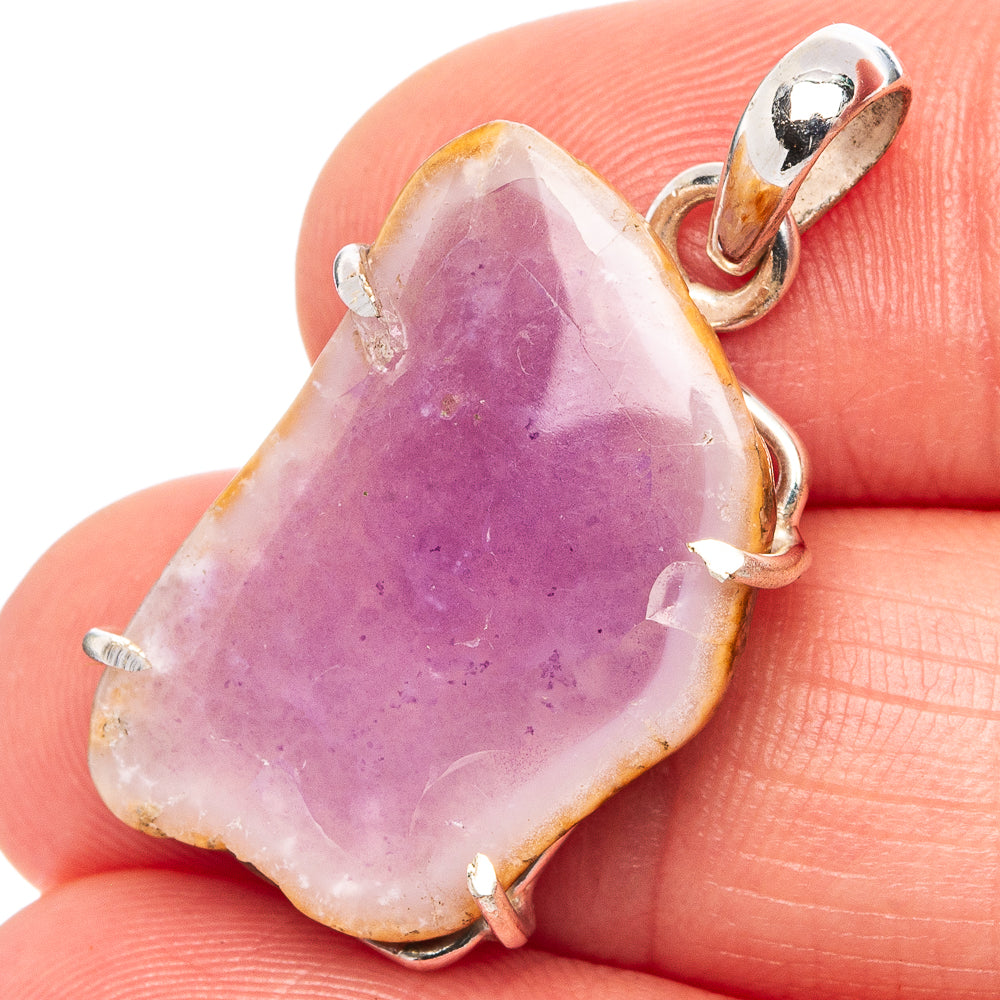 Trapiche Amethyst Slice Pendant 1 1/4" (.925 Sterling Silver)