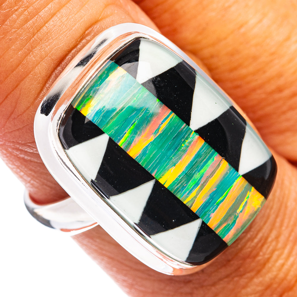 Premium Aura Opal Ring Size 9 (.925 Sterling Silver)