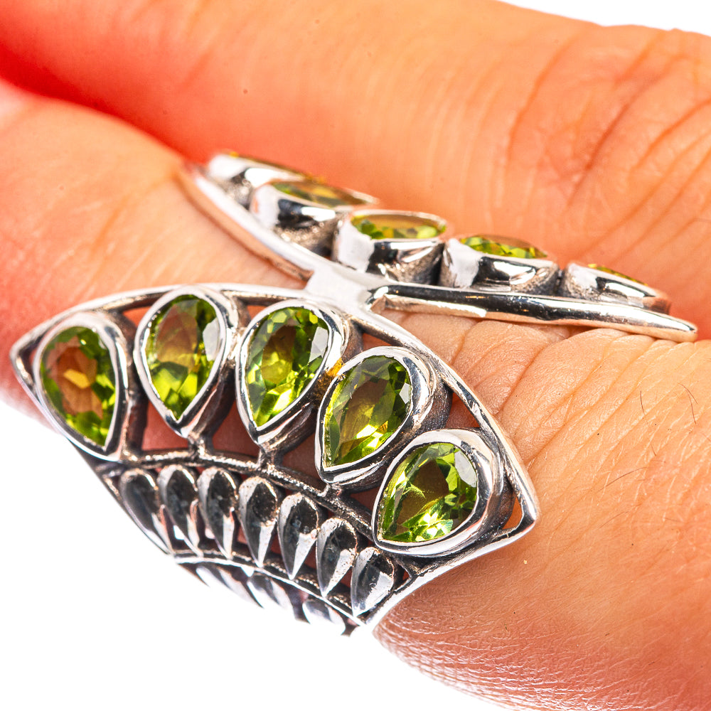 Large Peridot 925 Sterling Silver Ring Size 5.5