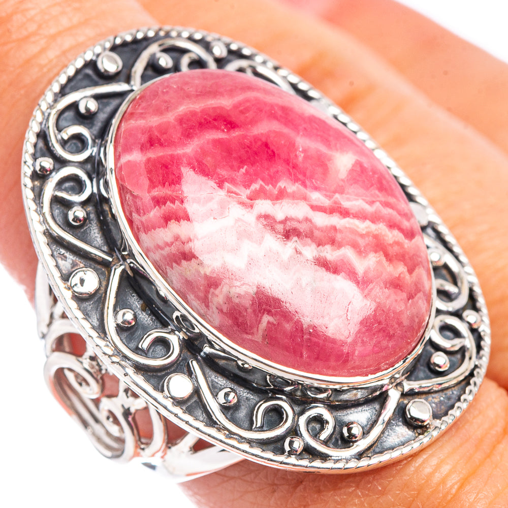 Signature Rhodochrosite Ring Size 8.5 (.925 Sterling Silver)