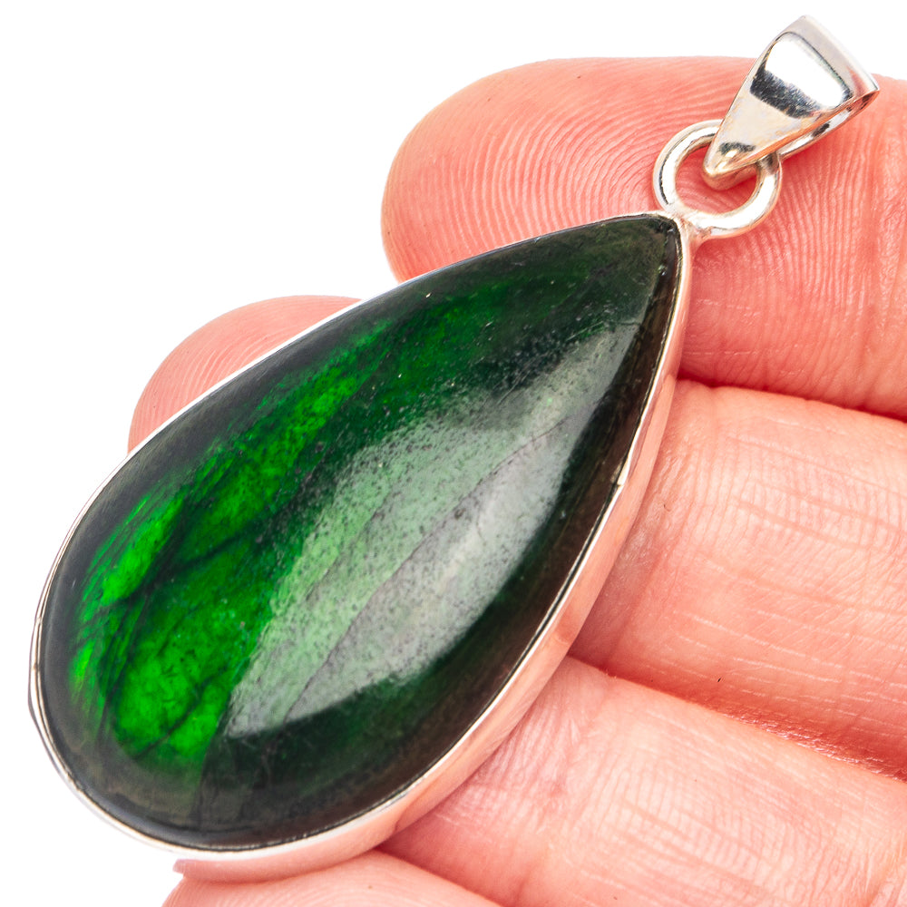 Green Labradorite Pendant 2" (925 Sterling Silver) P45142