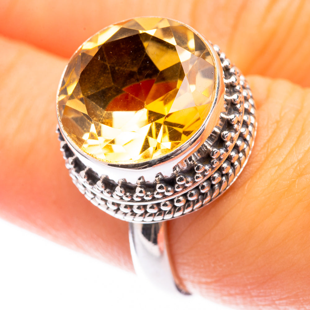 Faceted Citrine Ring Size 7.25 (925 Sterling Silver) R141286