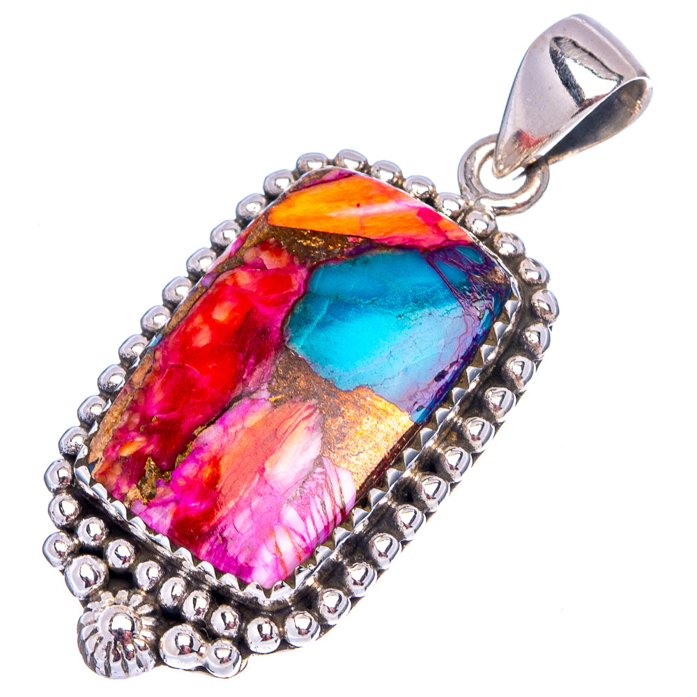 Pink Daliah Mohave Turquoise Pendant 1 5/8" (.925 Sterling Silver)