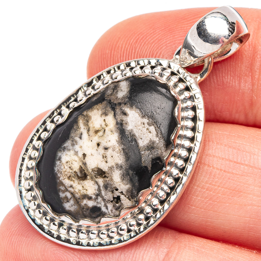 Pinolith Jasper 925 Sterling Silver Pendant 1 1/2" (925 Sterling Silver) P43671